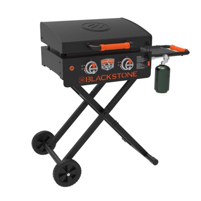 Blackstone 8061614 On The Go 22 in. 2-Burner Liquid Propane Outdoor Griddle Flat Top Grill Black with Hood | Bigbigmart.com