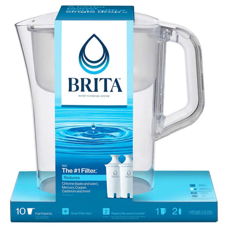 Brita Champlain Water Filter Pitcher, 10 Cup with 2 Filters | Bigbigmart.com