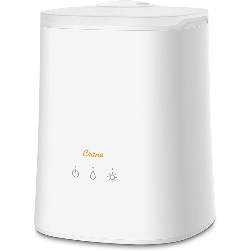 Crane Diffuser and Top Fill Ultrasonic Air Humidifiers for Bedroom and Office, 1.2 Gallon Cool Mist Humidifier for Large Room and Home, No Humidifier Filters Needed, White | Bigbigmart.com