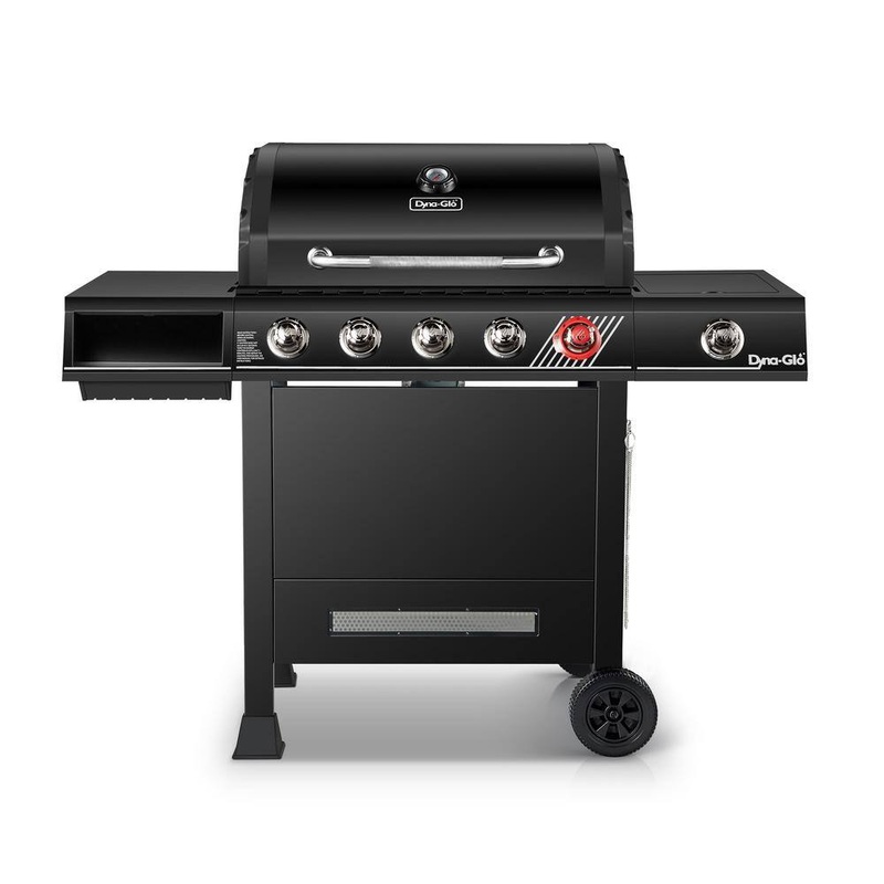 Dyna-Glo DGH474CRP 5-Burner Propane Gas Grill in Matte Black with TriVantage Multifunctional Cooking System | Bigbigmart.com