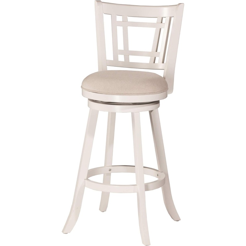 Hillsdale Fairfox Swivel Bar Stool, Barstool, White | Bigbigmart.com