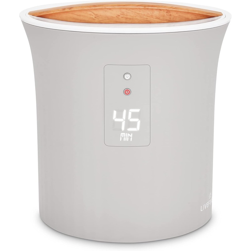 Live Fine Towel Warmer | Bucket Style Luxury Heater with LED Display, Adjustable Timer, Auto Shut-Off | Fits 40 x 70 Oversized Towel, Grey | Bigbigmart.com