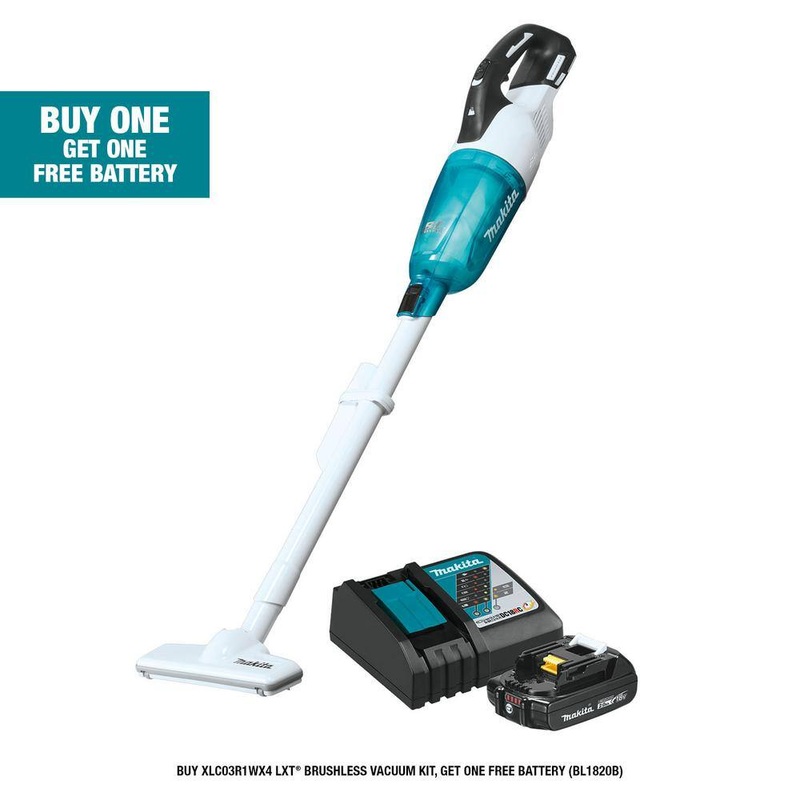 Makita XLC03R1WX4 18-Volt LXT Lithium-Ion Compact Brushless Cordless Vacuum Kit, 2.0 Ah | Bigbigmart.com