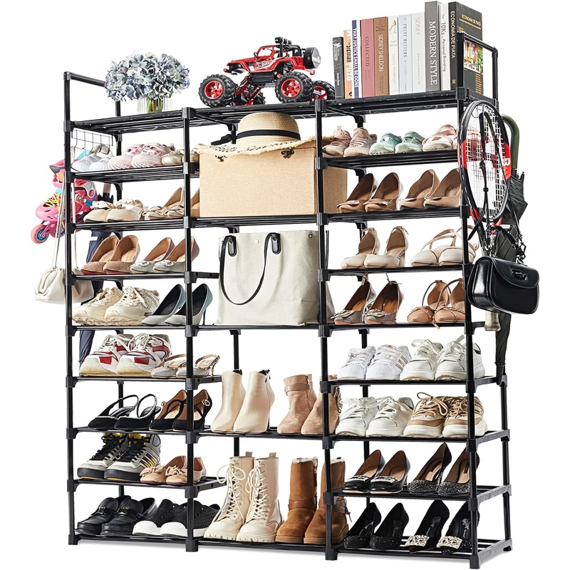 Mavivegue 9 Tiers Metal Shoe Rack Organizer, 50-55 Pairs Large Tall Shoe Storage,Shoe Holder,Shoe Stand,Vertical Free Standing Shoe Shelf,Large Boot Rack Organizer for Entryway, Closet, Garage | Bigbigmart.com