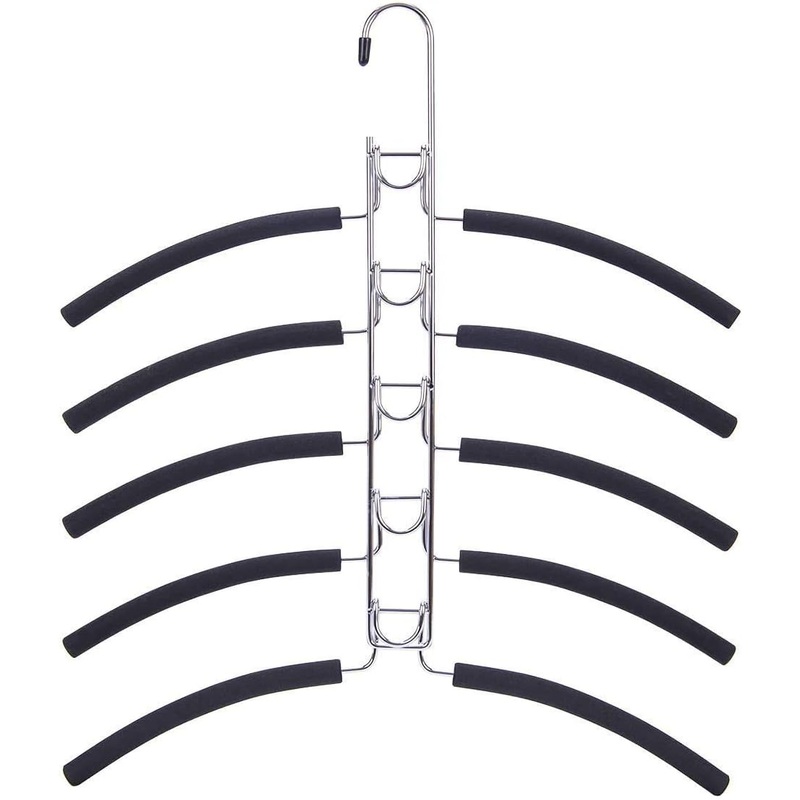 Nature Smile (4 Pack) 5 in 1 Anti Slip Metal Sweater Coat Hangers,Multi Layers T Shirt Wardrobe Clothes Rack,Heavy Duty Metal Space Saver Blouse Hanger Closet Storage Organizer | Bigbigmart.com
