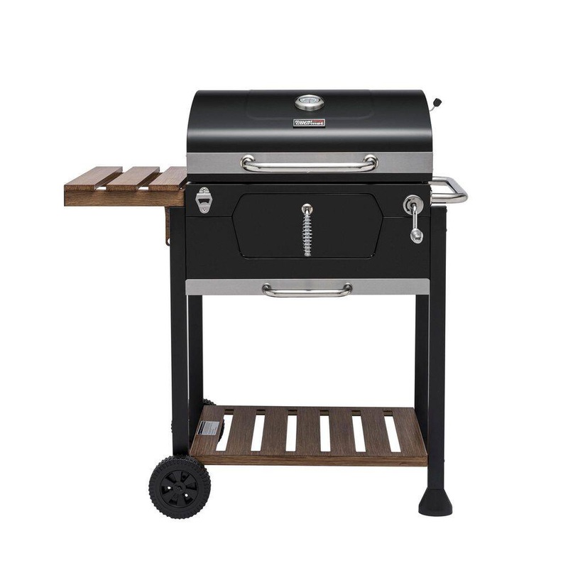 Royal Gourmet CD1824M 24 in. Charcoal Grill, BBQ Smoker with Handle and Folding Table | Bigbigmart.com