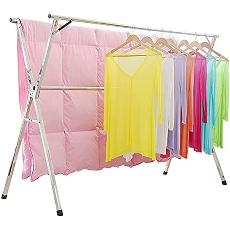 SHAREWIN Clothes Drying Rack, 79 Inches Laundry Drying Rack Adjustable and Foldable Space Saving Hanger Rack Stainless Steel Garment Rack for Indoor Outdoor | Bigbigmart.com