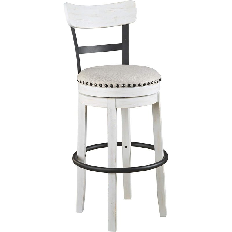Signature Design by Ashley Valebeck 30 Modern Swivel Pub Height Barstool, Whitewash | Bigbigmart.com