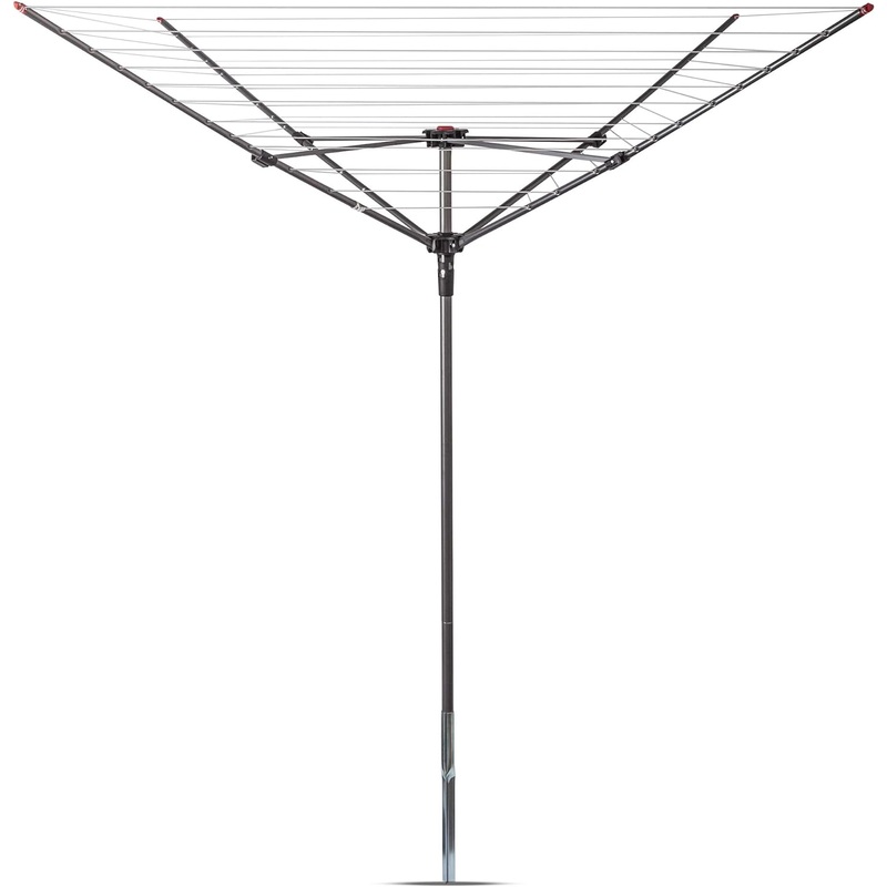 STORAGE MANIAC Outdoor Umbrella Drying Rack, 12 Lines with 164 Feet Drying Space, Steel Frame & Adjustable Height, 4-arm Umbrella Clothesline for Laundry, Collapsible Clothes Drying Rack for Backyard | Bigbigmart.com