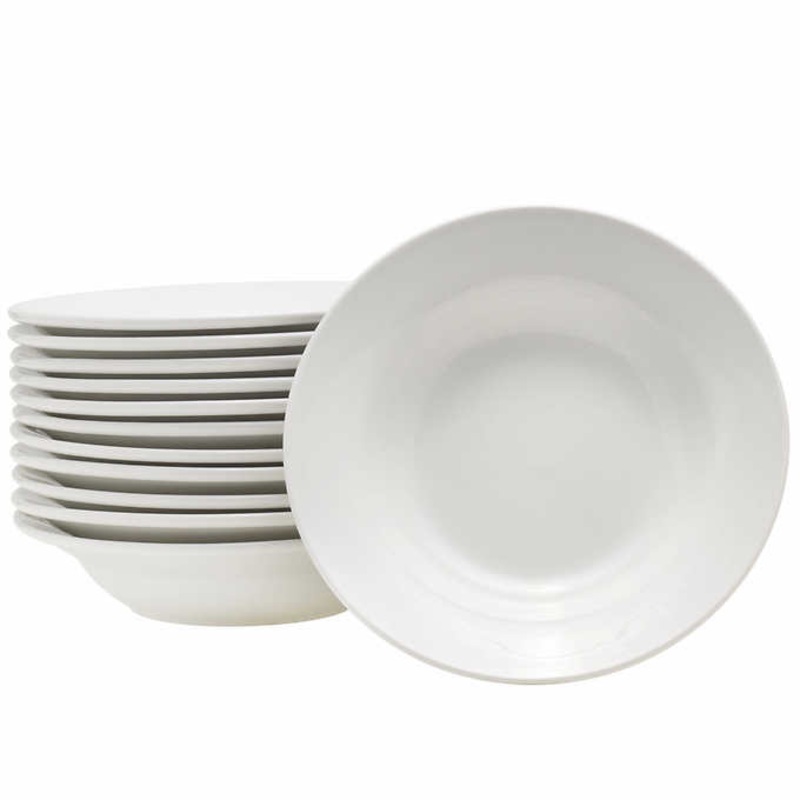 Towle Hospitality Set of 12 Porcelain Wide Rim Soup Bowls | Bigbigmart.com