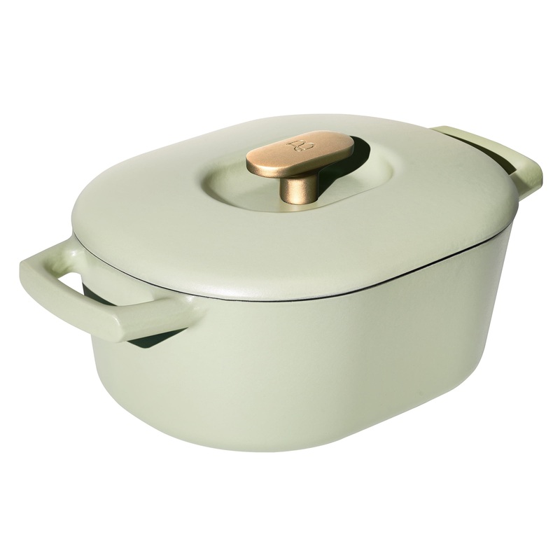 Beautiful 6 Quart Enamel Dutch Oven, Sage Green by Drew Barrymore | Bigbigmart.com