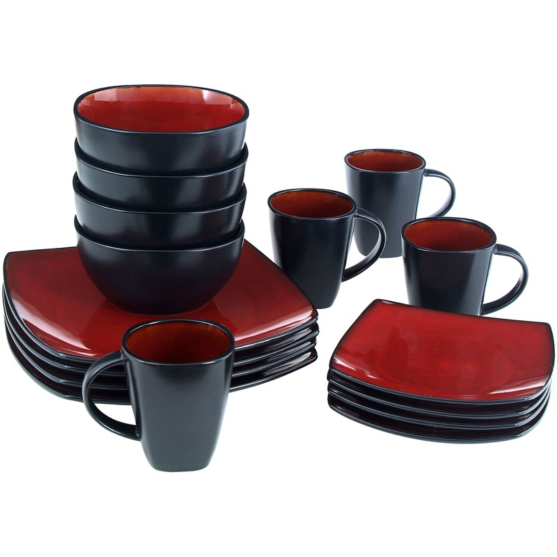 Better Homes & Gardens 16-Piece Dinnerware Set, Tuscan Red | Bigbigmart.com