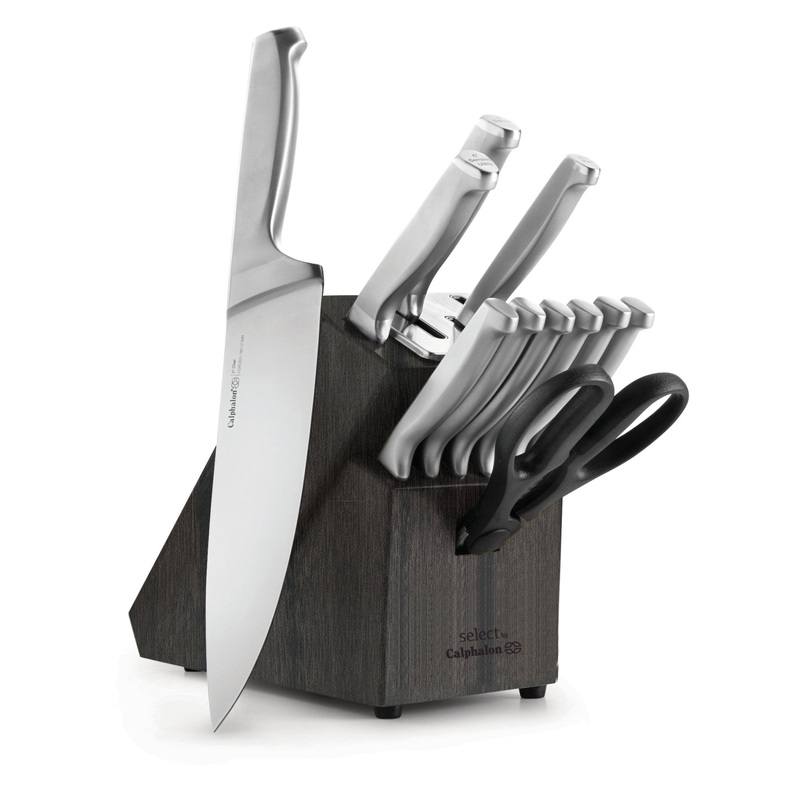 Calphalon Select Self-Sharpening Stainless Steel 12-Piece Knife Block Set | Bigbigmart.com