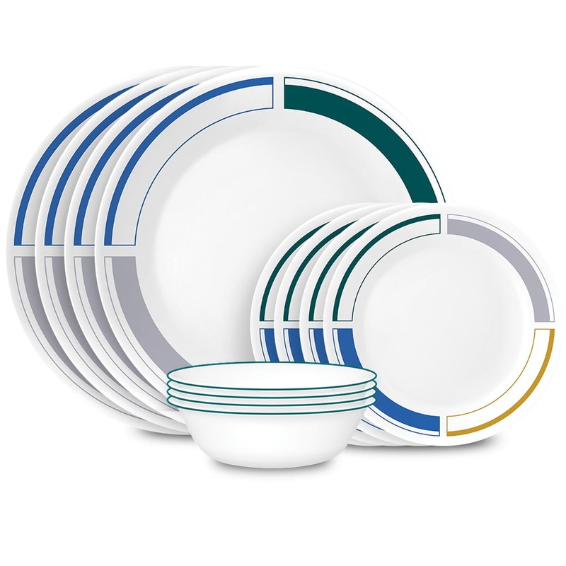 Corelle Color Block 12-pc Dinnerware Set, Serves 4 | Bigbigmart.com