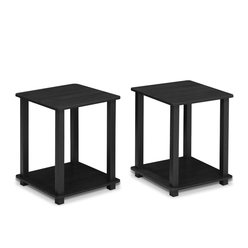 Furinno Simplistic End Table, Set of Two, Americano/Black | Bigbigmart.com