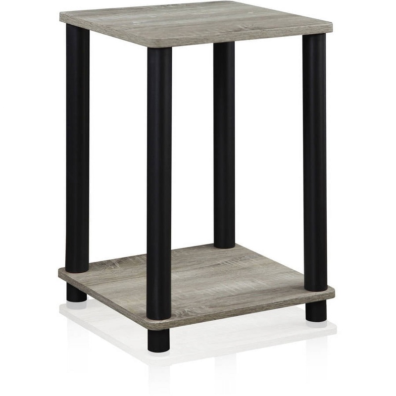Furinno Turn-N-Tube End Table, Square,Black,Wood | Bigbigmart.com