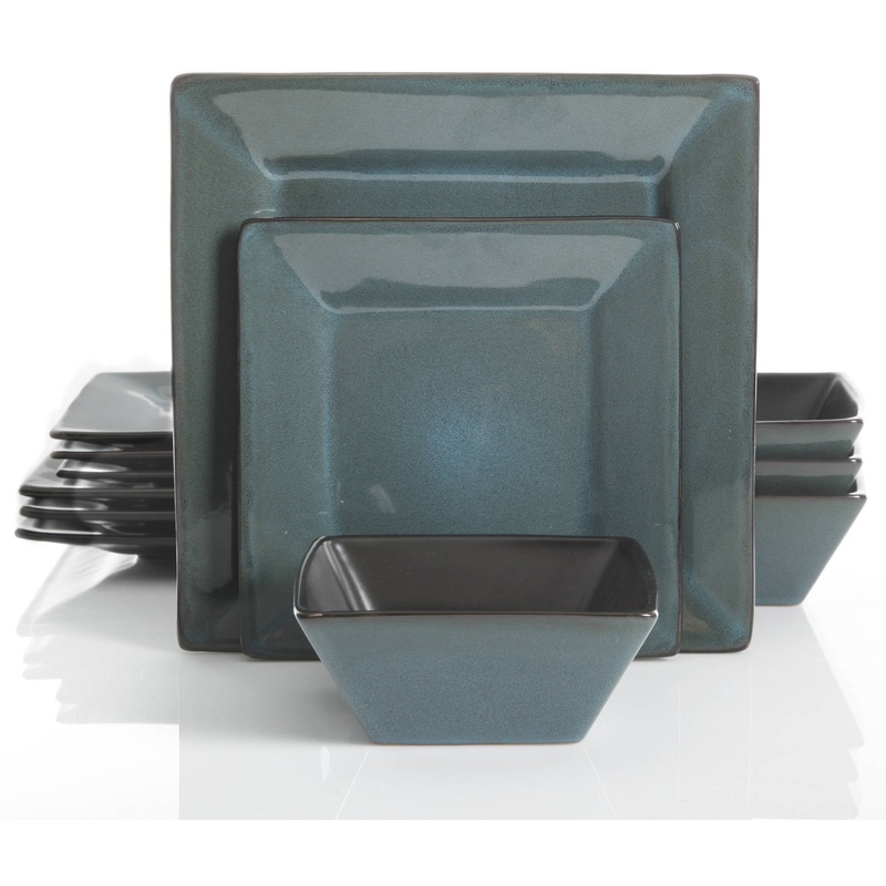 Gibson Studio Chelsea Lane 12-Piece Hard Square Dinnerware Set | Bigbigmart.com