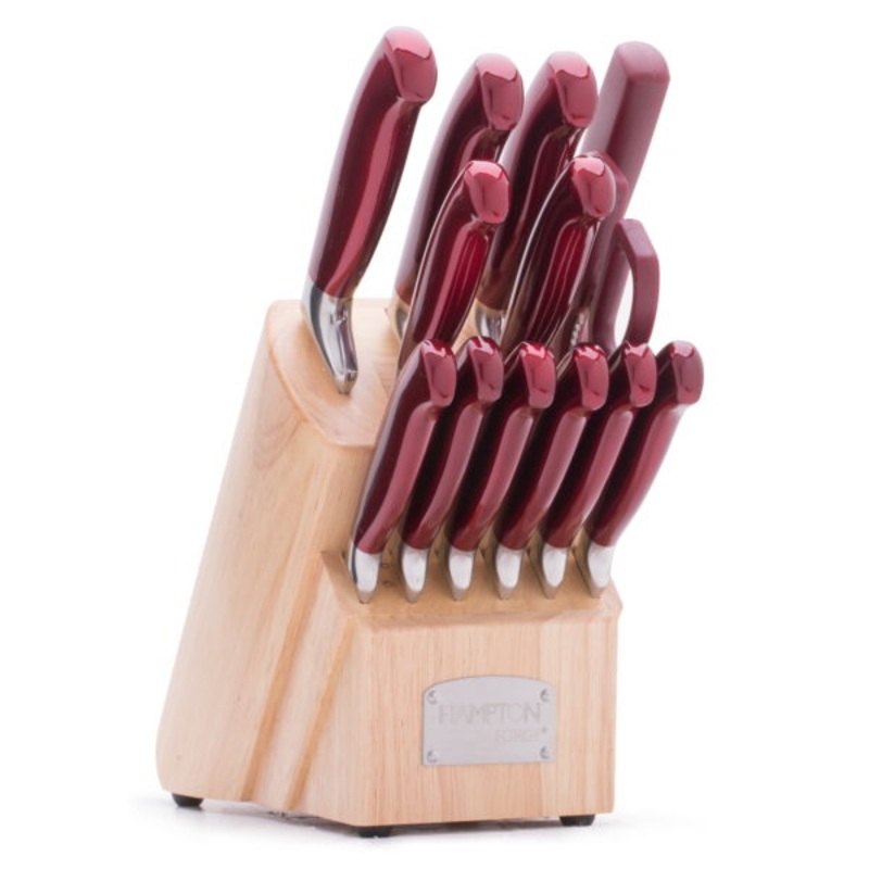 Hampton Signature Argentum Red – 14 Piece Knife Block Set, Forged | Bigbigmart.com