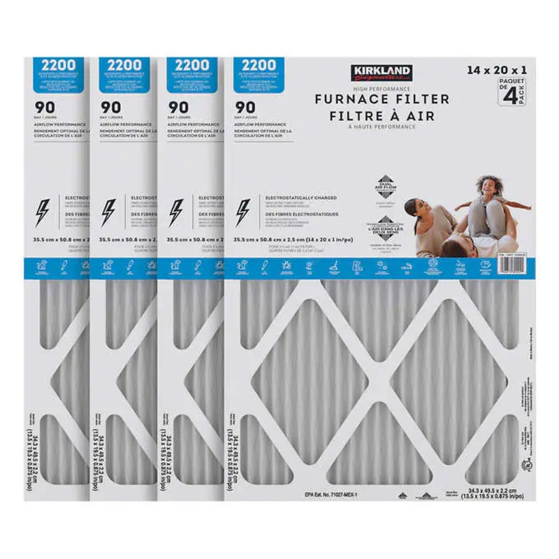 Kirkland Signature 2200 High Performance Furnace Filters, 4-pack | Bigbigmart.com