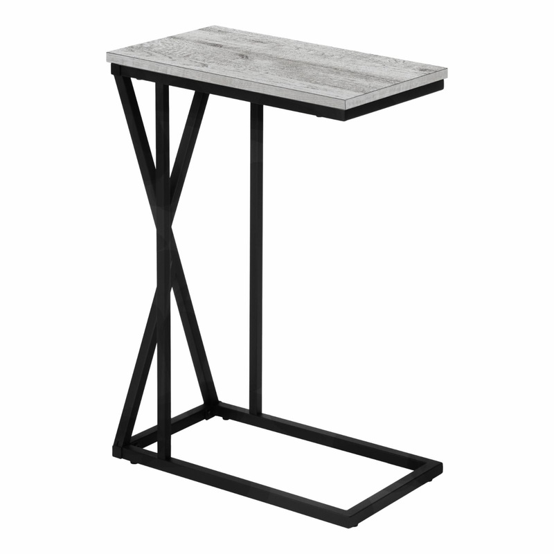 Monarch Specialties Inc.18.25 x 10.25 Accent Table Gray/Black (I 3248) | Bigbigmart.com
