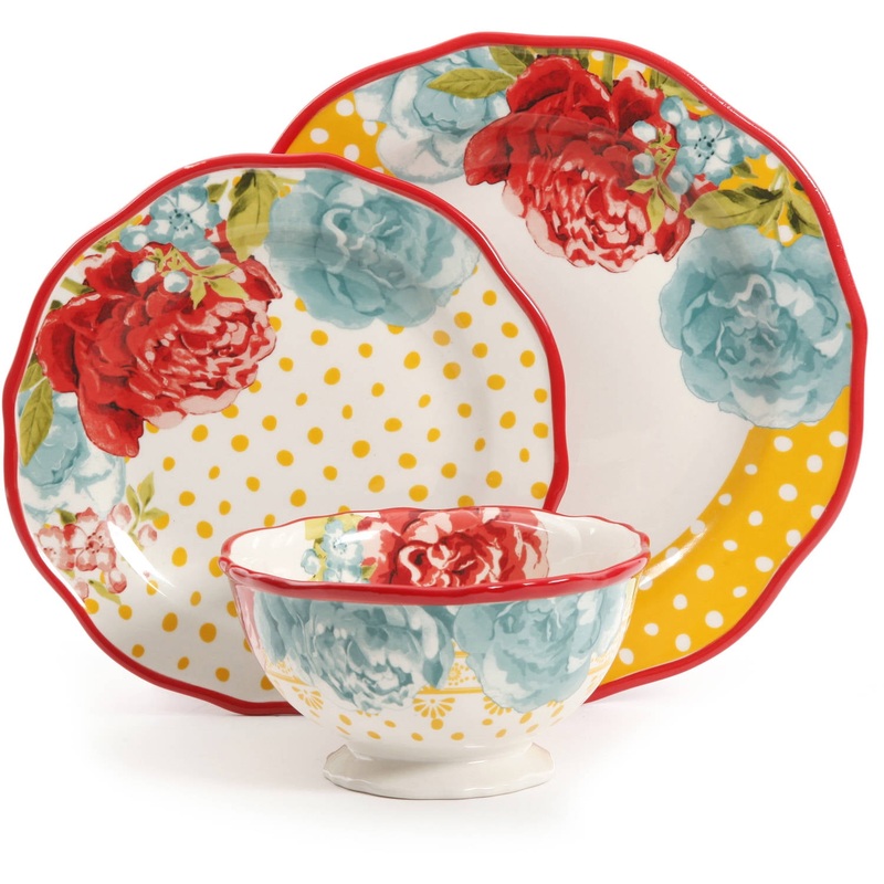 The Pioneer Woman Blossom Jubilee 12-Piece Dinnerware Set | Bigbigmart.com