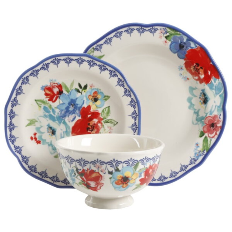 The Pioneer Woman Melody Decorated Dinnerware Set, 12-Piece Set | Bigbigmart.com