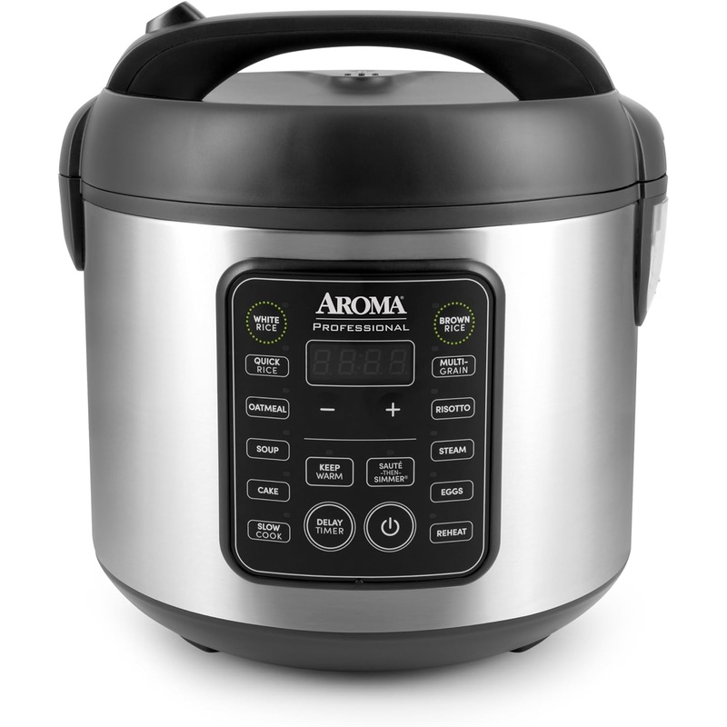 Aroma Housewares ARC-5200SB 2O2O Model Rice & Grain Cooker, Saut, Slow Cook, Steam, Stew, Oatmeal, Risotto, Soup, 20 Cup 10 Cup uncooked, Stainless Steel | Bigbigmart.com