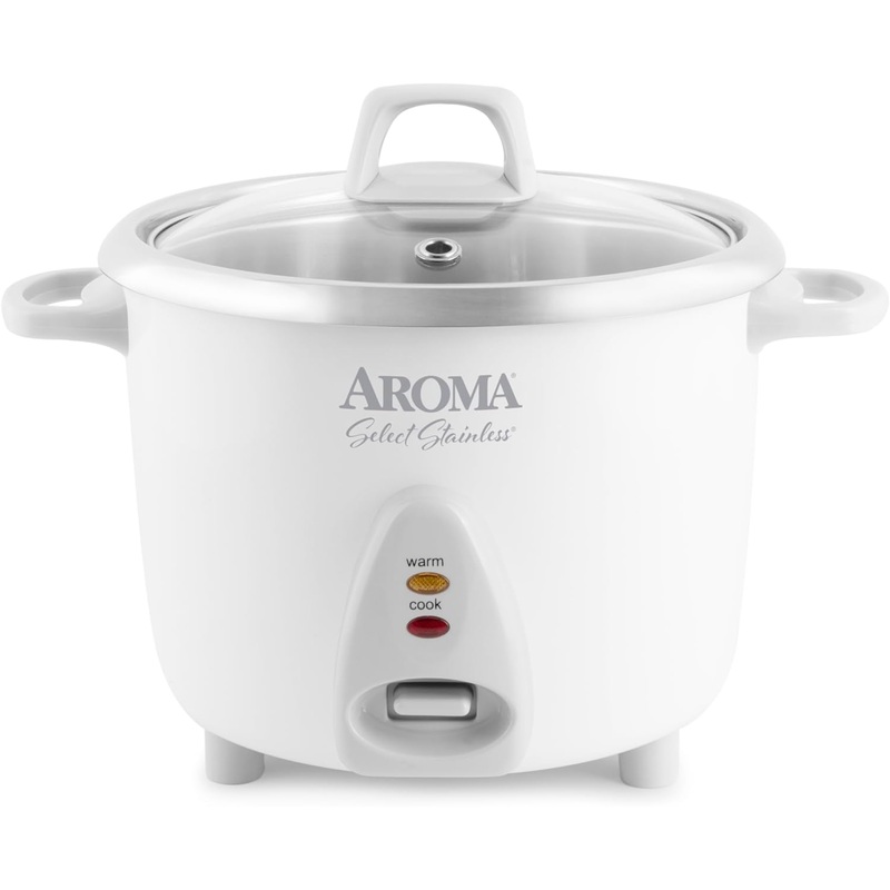 Aroma Housewares Select Stainless Rice Cooker & Warmer with Uncoated Inner Pot, 14-Cup(cooked) / 3Qt, ARC-757SG | Bigbigmart.com