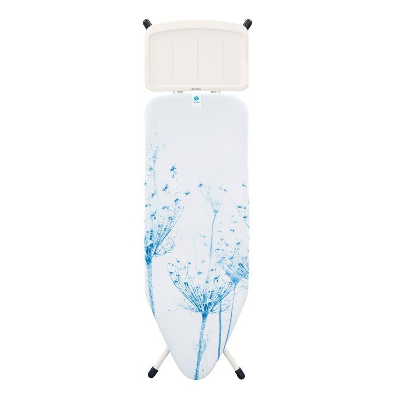 Brabantia 108884 Ironing Board C with Solid Steam Unit Holder, Cotton Flower Cover and White Frame | Bigbigmart.com