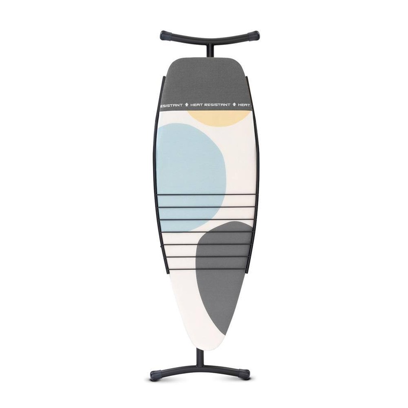 Brabantia 134807 Ironing Board D 53 x 18 In with Heat Resistant Parking Zone and Linen Rack, with Spring Bubbles Cover and Black Frame | Bigbigmart.com
