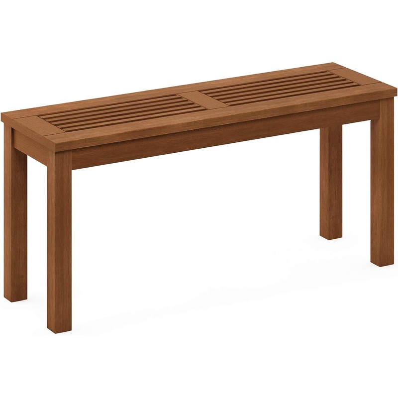 Furinno FG181110-C Tioman Outdoor Backless Bench, Natural,1-Pack | Bigbigmart.com