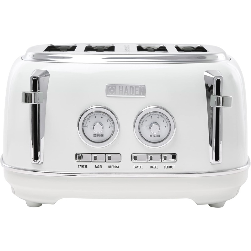 Haden Dorset Toaster, Wide Slot with Removable Crumb Tray and Settings (4 Slice, Ivory) | Bigbigmart.com