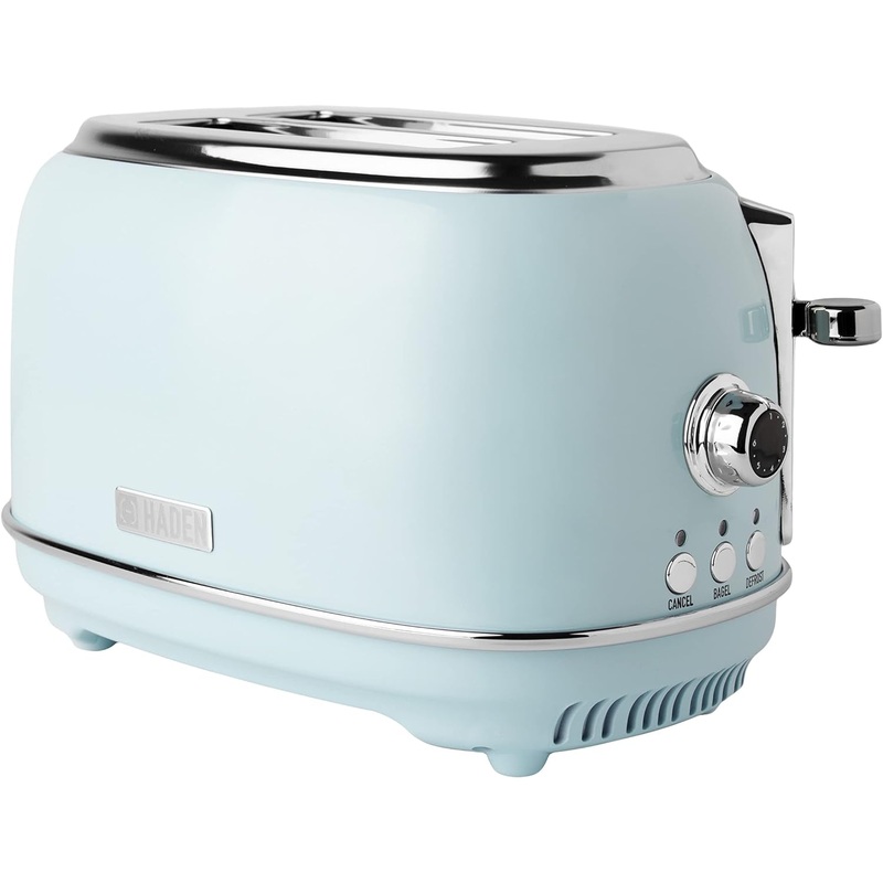 HADEN Heritage Bread Toaster – 2-Slice Wide Slot Toaster with Button Settings, Removable Crumb Tray with Bagel and Defrost Settings (Black and Copper) | Bigbigmart.com