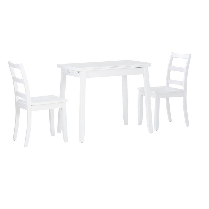 Linon Home Decor THD04805 Ari 3pc White Folding Table Set | Bigbigmart.com