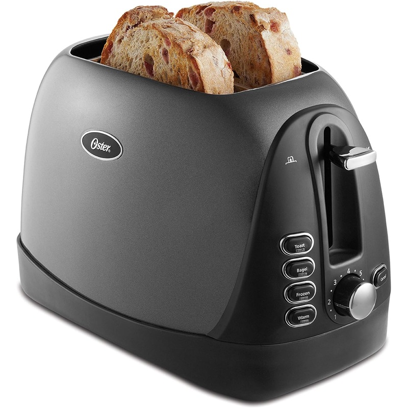 Oster 2 Slice, Bread, Bagel Toaster, Metallic Grey | Bigbigmart.com
