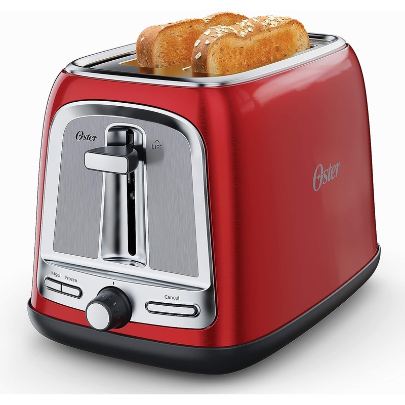 Oster 2-Slice Toaster with Advanced Toast Technology, Candy Apple Red | Bigbigmart.com