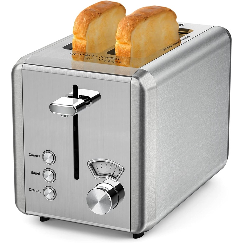 Toaster Stainless Steel, 6 Bread Shade Settings, Bagel/Defrost/Cancel Function, 1.5in Wide Slot, High Lift Lever, Removable Crumb Tray, for Various Bread Types | Bigbigmart.com