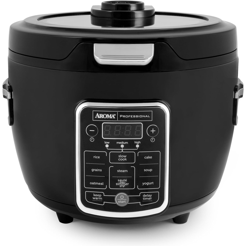 Aroma Professional ARC-1230B Grain, Oatmeal,Slow Cooker, Saute, Steam, Timer, 10 Cup Uncooked/20 Cup Cooked, Black | Bigbigmart.com
