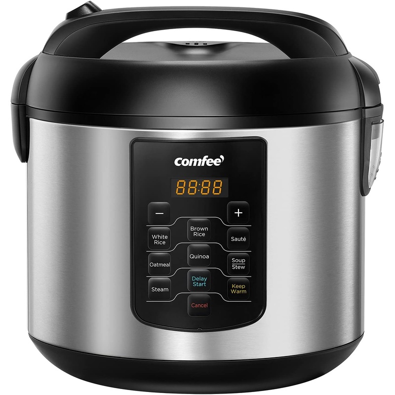 COMFEE’ Rice Cooker 10 cup Uncooked/20 cup Cooked , Rice Maker, Steamer, Saute, Steamer and Warmer, 5.2 QT Large Capacity, Brown Rice, Quinoa and Oatmeal, 8 One-Touch Programs | Bigbigmart.com