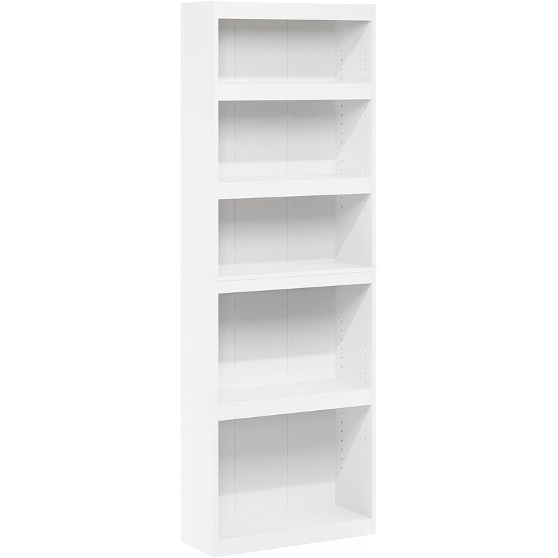 Furinno Jaya Enhanced Home 5-Tier Shelf Bookcase, White | Bigbigmart.com