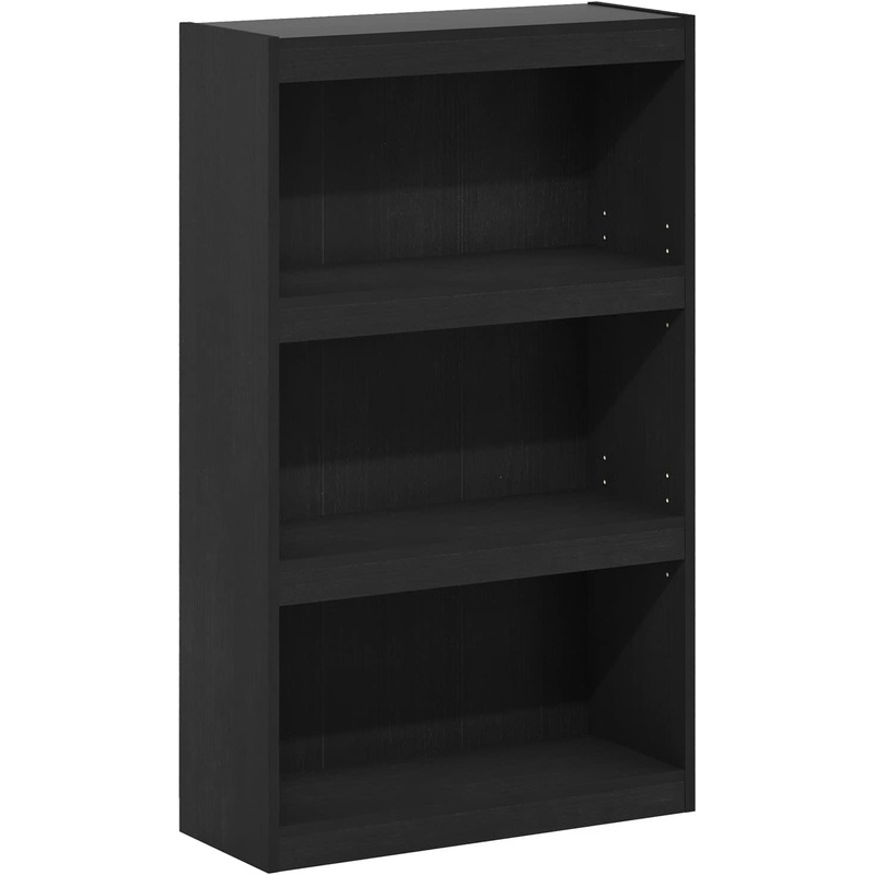 Furinno Jaya Enhanced Home Bookcase 3-Tier Adjustable Bookshelf, Blackwood | Bigbigmart.com