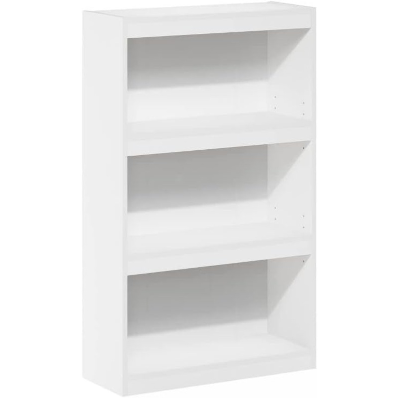 Furinno Jaya Enhanced Home Bookcase 3-Tier Adjustable Bookshelf, White | Bigbigmart.com