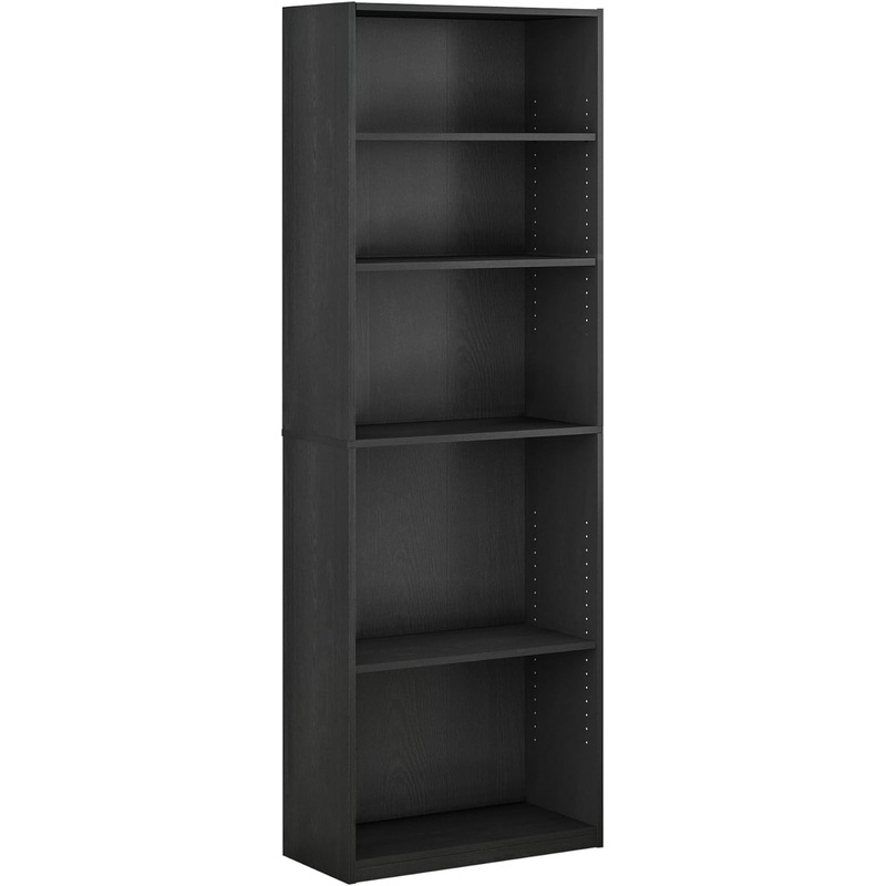 FURINNO JAYA Simply Home 5-Shelf Bookcase, 5-Tier, Black | Bigbigmart.com