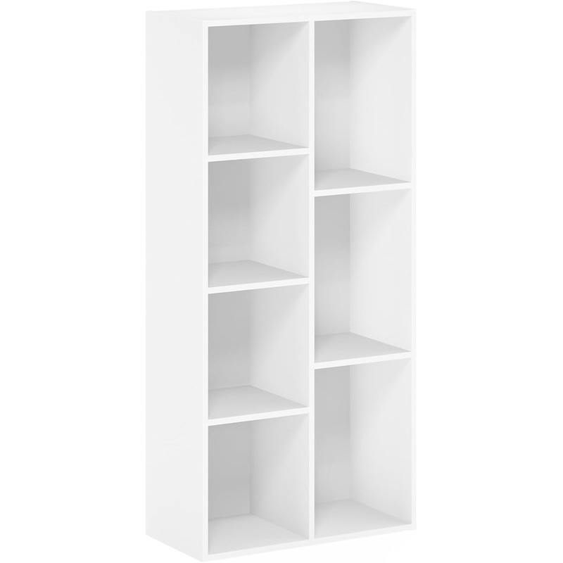 Furinno Luder Bookcase / Book / Storage , 7-Cube, White | Bigbigmart.com