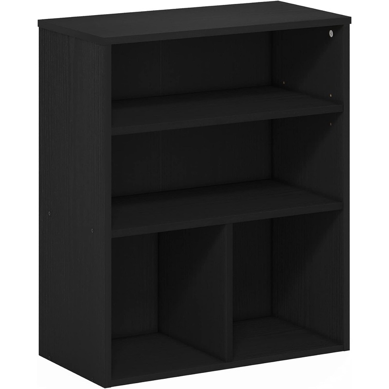 Furinno Pasir 3 Tier Display Bookcase, Black Oak | Bigbigmart.com