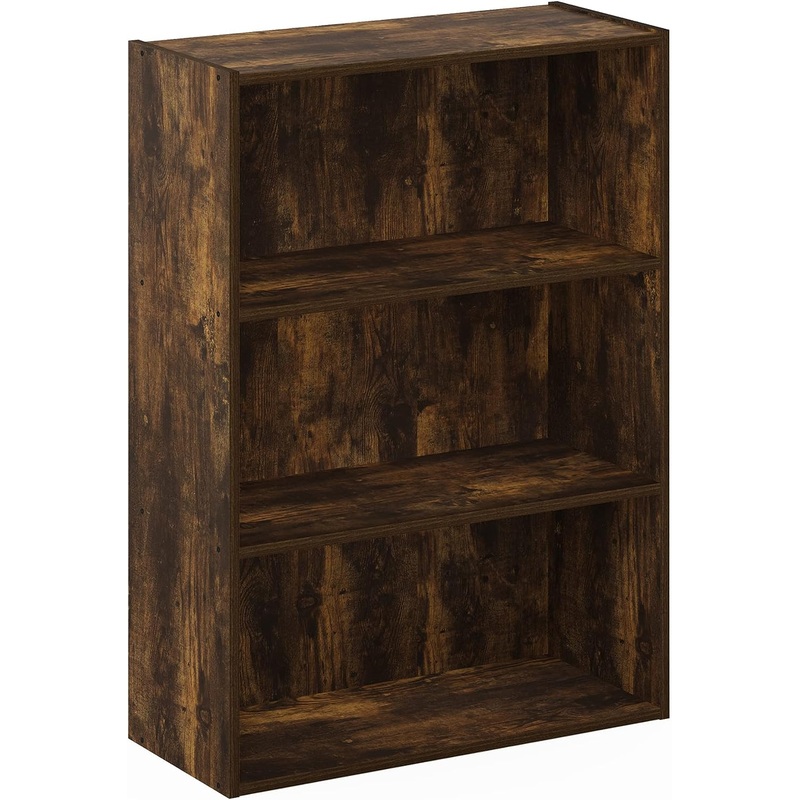 Furinno Pasir 3-Tier Open Shelf Bookcase, Amber Pine | Bigbigmart.com