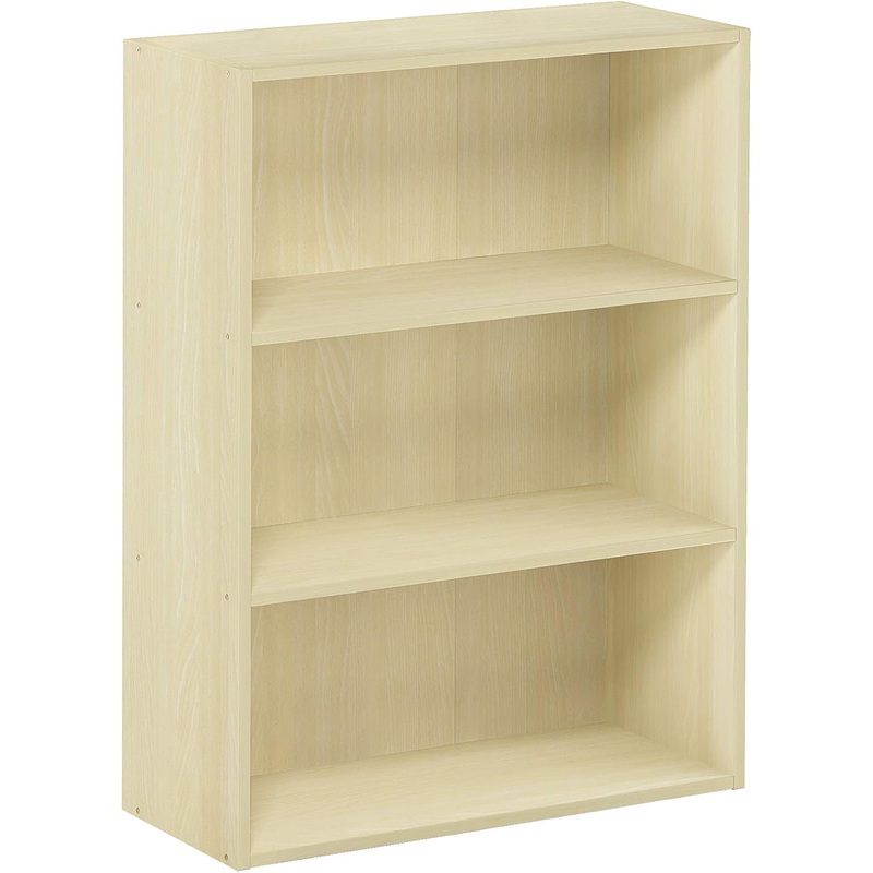 Furinno Pasir 3-Tier Open Shelf Bookcase, Maple | Bigbigmart.com