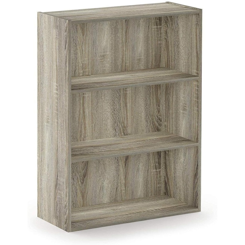 Furinno Pasir 3-Tier Open Shelf Bookcase, Sonoma Oak | Bigbigmart.com
