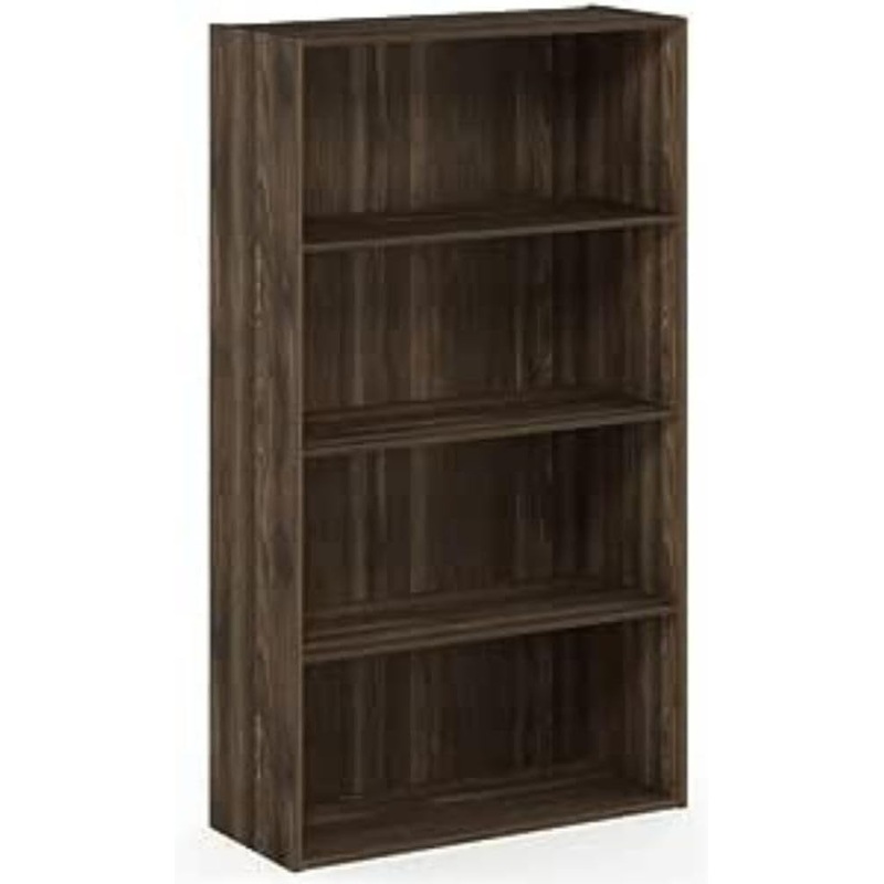 Furinno Pasir 4-Tier Open Shelf, Columbia Walnut | Bigbigmart.com