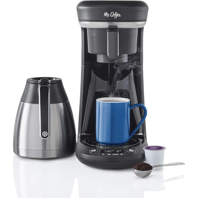 Mr. Coffee Coffee Maker, Programmable Coffee Machine for Single Serve or Carafe Coffee, 10 Cups, Black | Bigbigmart.com